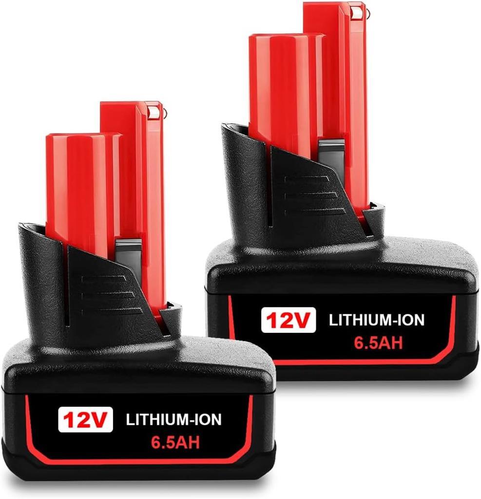 2 PACK 6.5AH for Milwaukee 12V M12 6Ah Battery with Charger Combo 48-11-2460