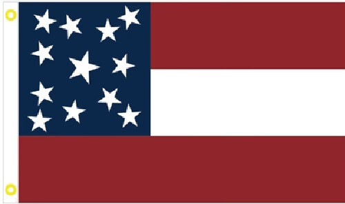 3X5 STARS AND BARS CSA 1861 FIRST NATIONAL ORIGINAL 12 FLAG BANNER W/ GROMMETS