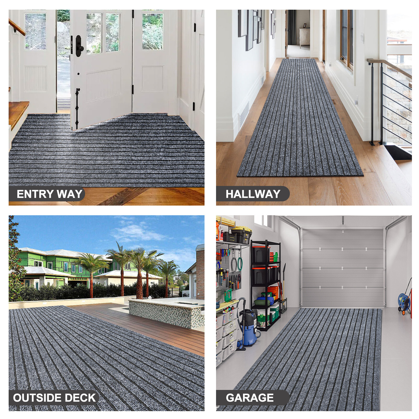 Runner Rug Hallway Non Slip Rubber Back Custom Size as Carpet Doormat Throw Rug