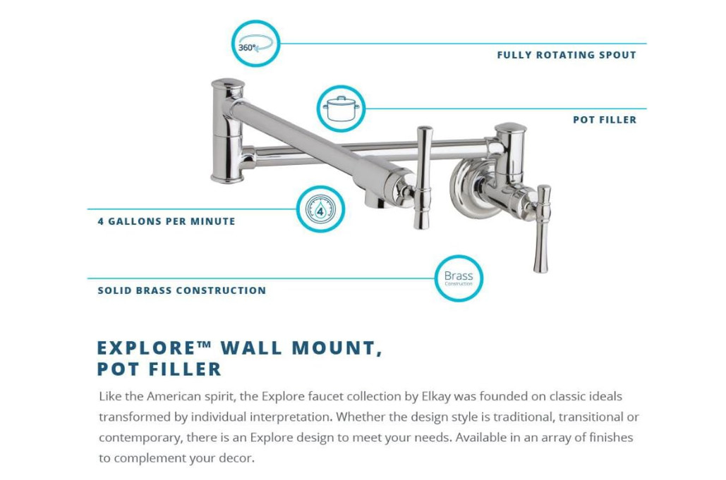 Elkay LKEC2091RB Explore Wall Mount Pot filler w/ Lever Handle Oil Rubbed Bronze