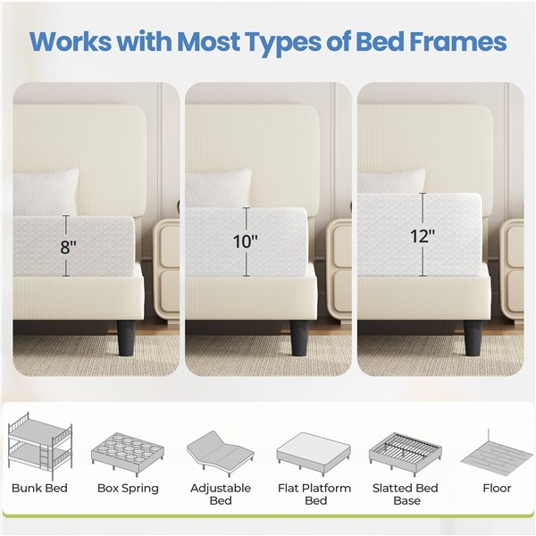 Gel Memory Foam Mattress Green Tea Mattress in a Box CertiPUR-US Certified