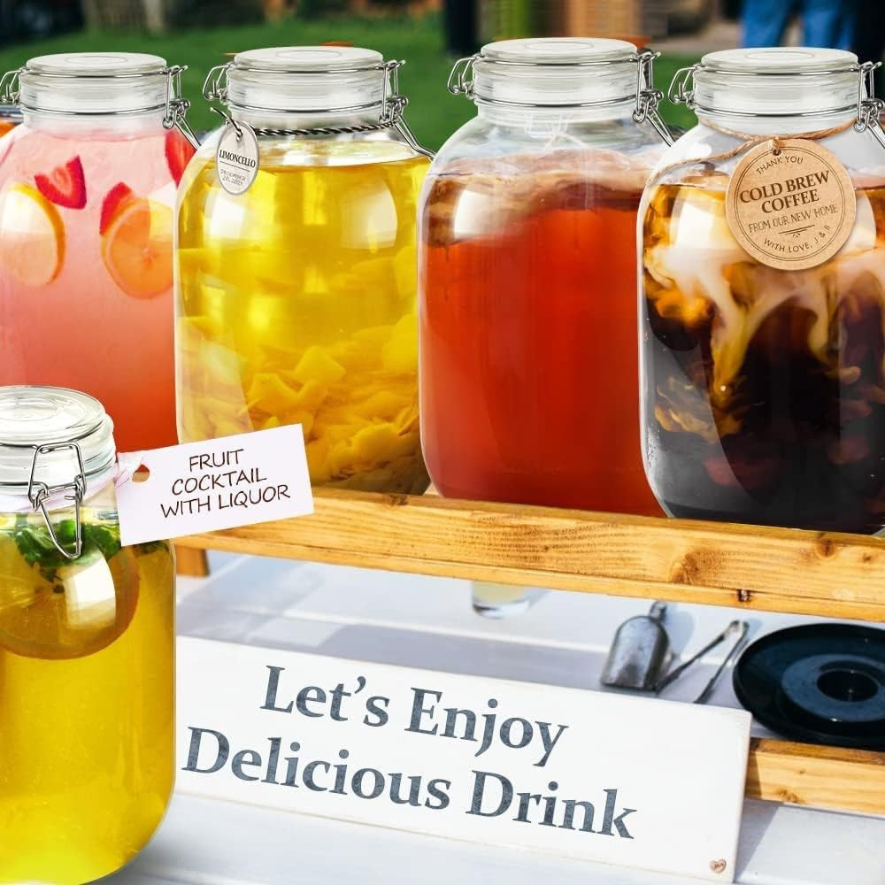 1 Gallon Glass Jar with Airtight Lid, Large Mason Jar, Pickle Jars, 128 OZ | 100