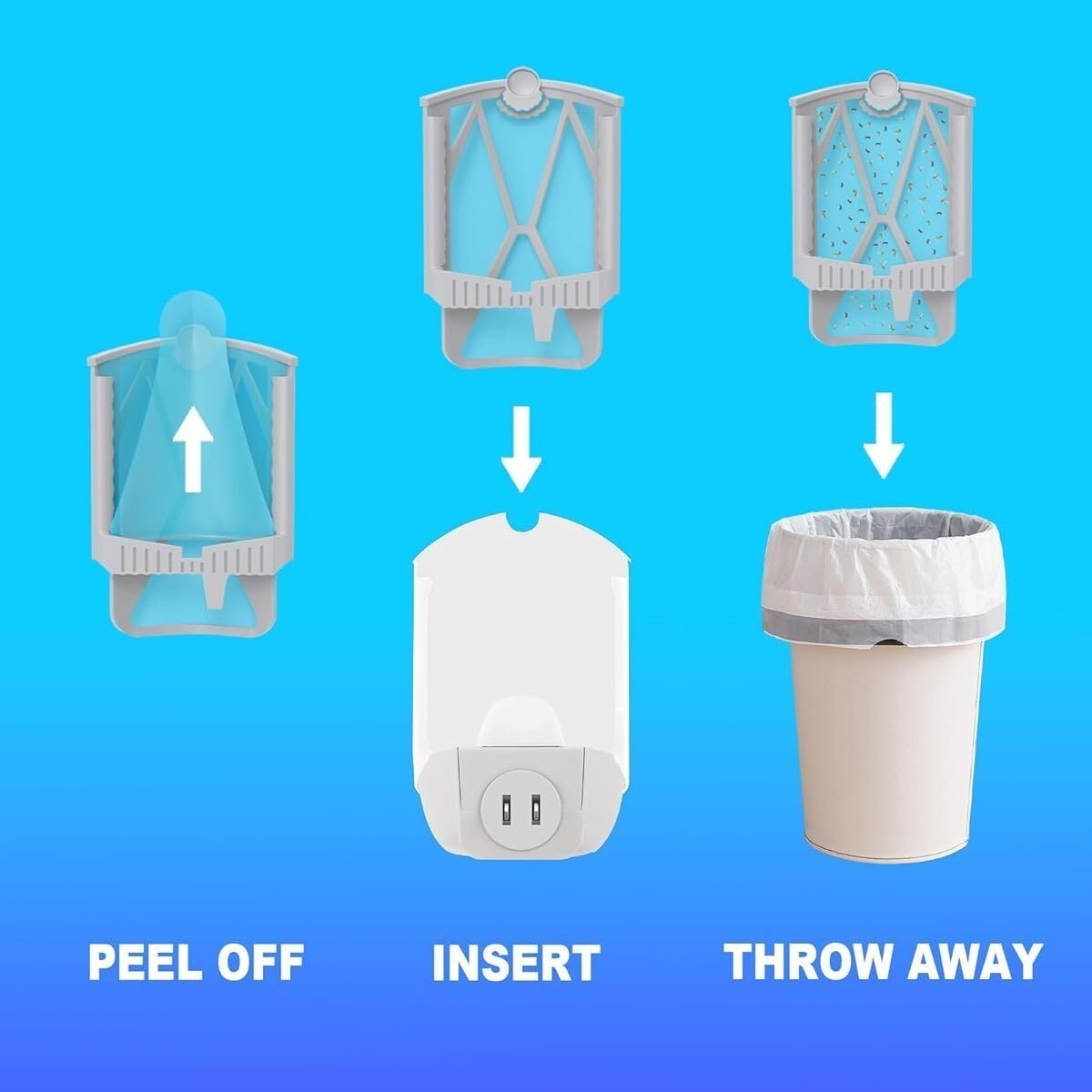 16/32PCS Flying Insect Trap Refills Compatible for ZEVO, Indoor Fruit Fly Refill