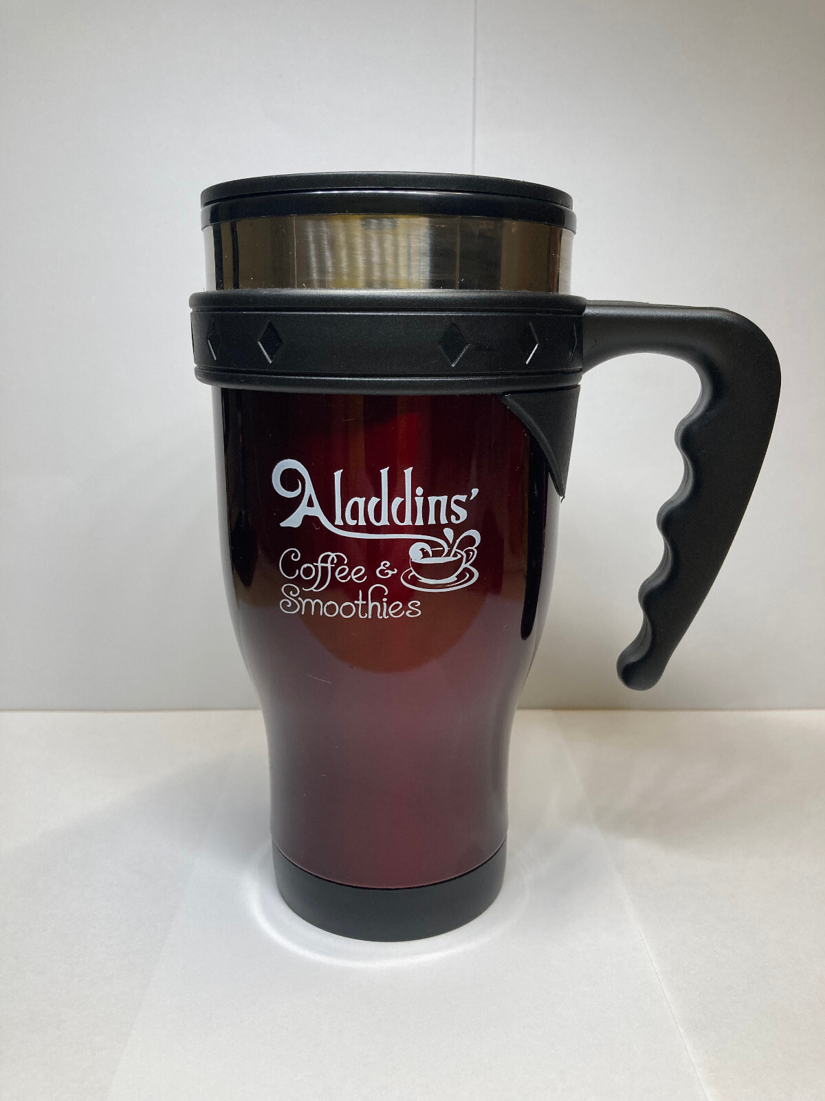 COFFEE & SMOOTHIE 16 oz. STAINLESS STEEL TRAVEL MUG in RED – HAND WASH ONLY (SQ)