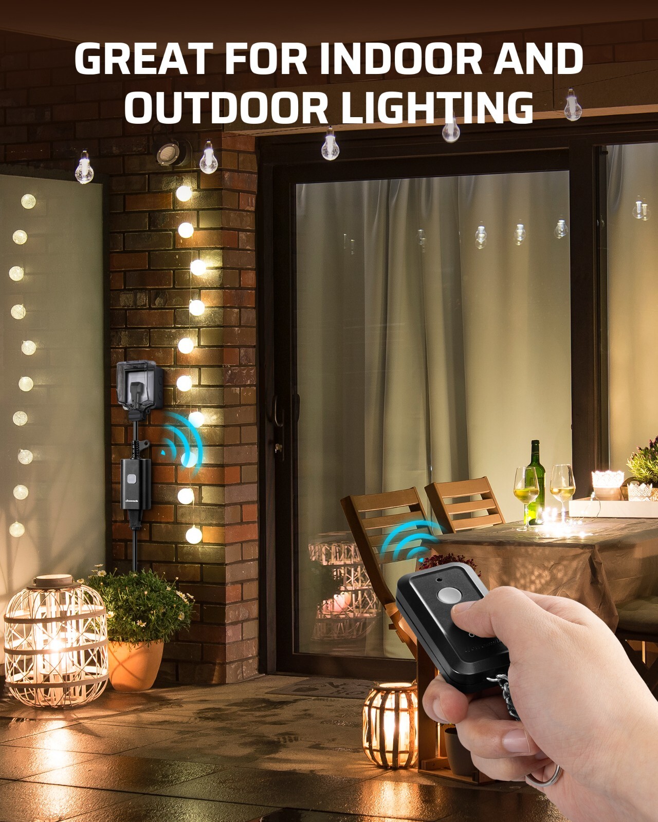 DEWENWILS Outdoor Remote Control Outlet, 15A Wireless Remote Control Switch,