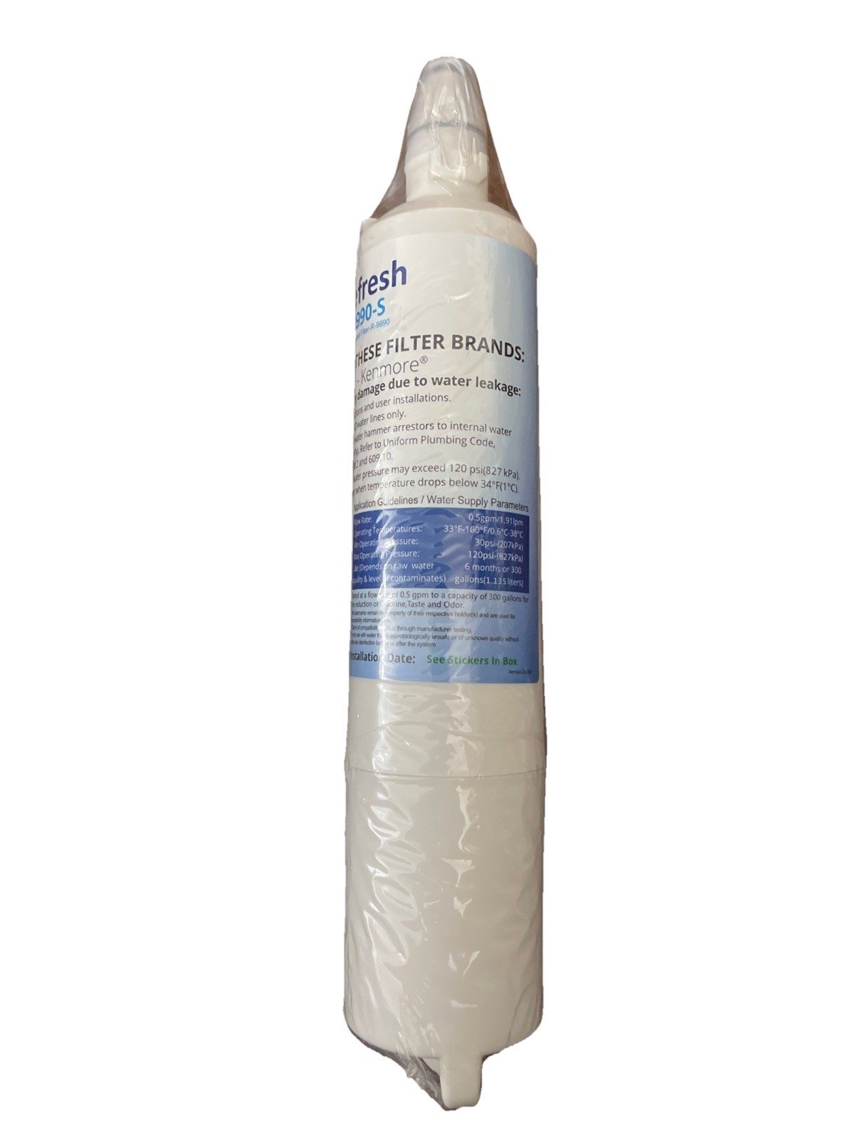 Refresh R-9990-S Replacement 6 Months Water Filter Compatible with LG, Kenmore.