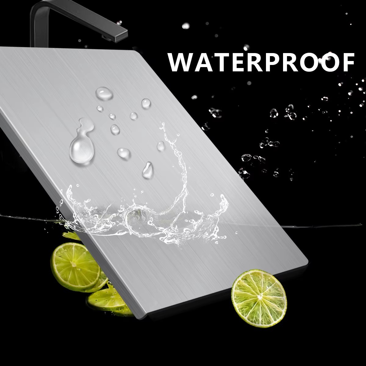 304 Stainless Steel Chopping Board Large with Lid Non Slip for Kitchen Counter.