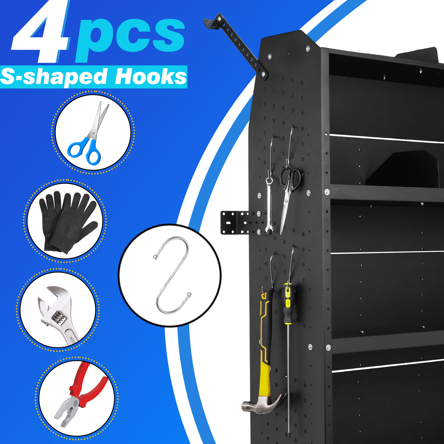 2Cargo Van Shelving Storage for Mid/High Roof Ford Transit 52”W x 60”H x 13”D