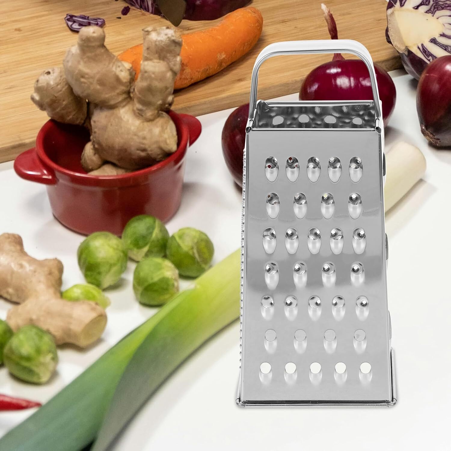 Kitchen Stainless Steel 4-Sided Box Food Grater Vegetable Cheese Slicer Shredder