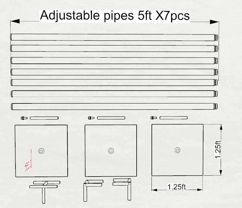 DOUBLE CROSSBAR ADJUSTABLE QUICK BACKDROP KIT 10 FT x 10 – 20 FT WITHOUT DRAPE
