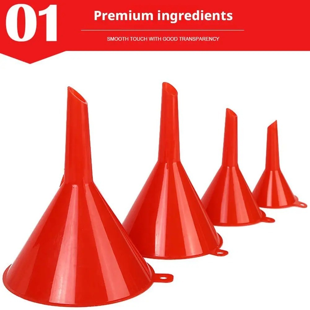 4 Plastic Funnel Set Auto Home Kitchen Garden Engine Oil Water Tool 2″ 3″ 4″ 5″