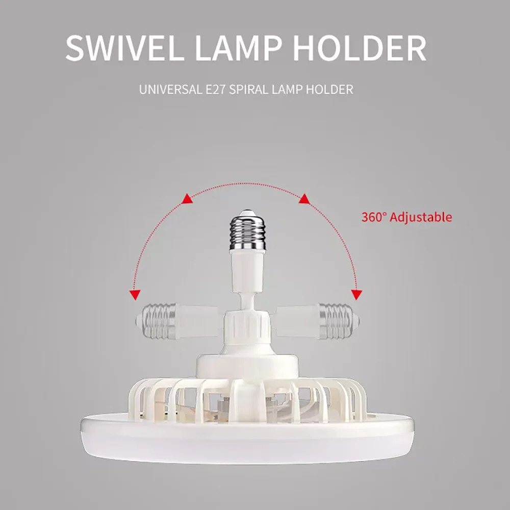 Rotatable 3in1 Ceiling Fan Remote Control Lighting Lamp Base Bedroom Living Room