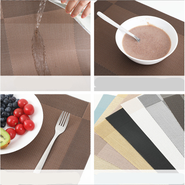 Placemats Easy to Clean for Kitchen Heat-resistand Woven Vinyl Mats Set of 4