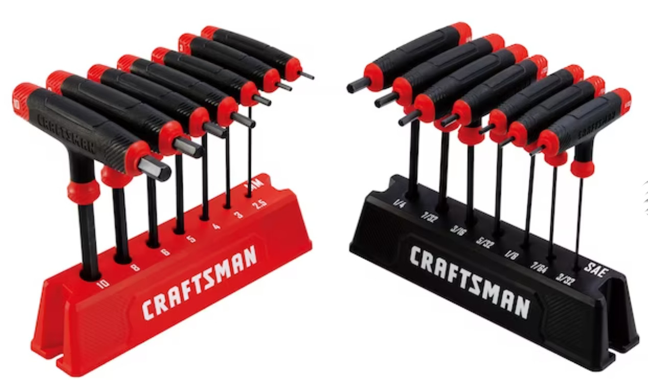 NEW CRAFTSMAN T-THROUGH HANDLE HEX KEY ALLEN SAE / METRIC CHOICE OF SIZE OR SET