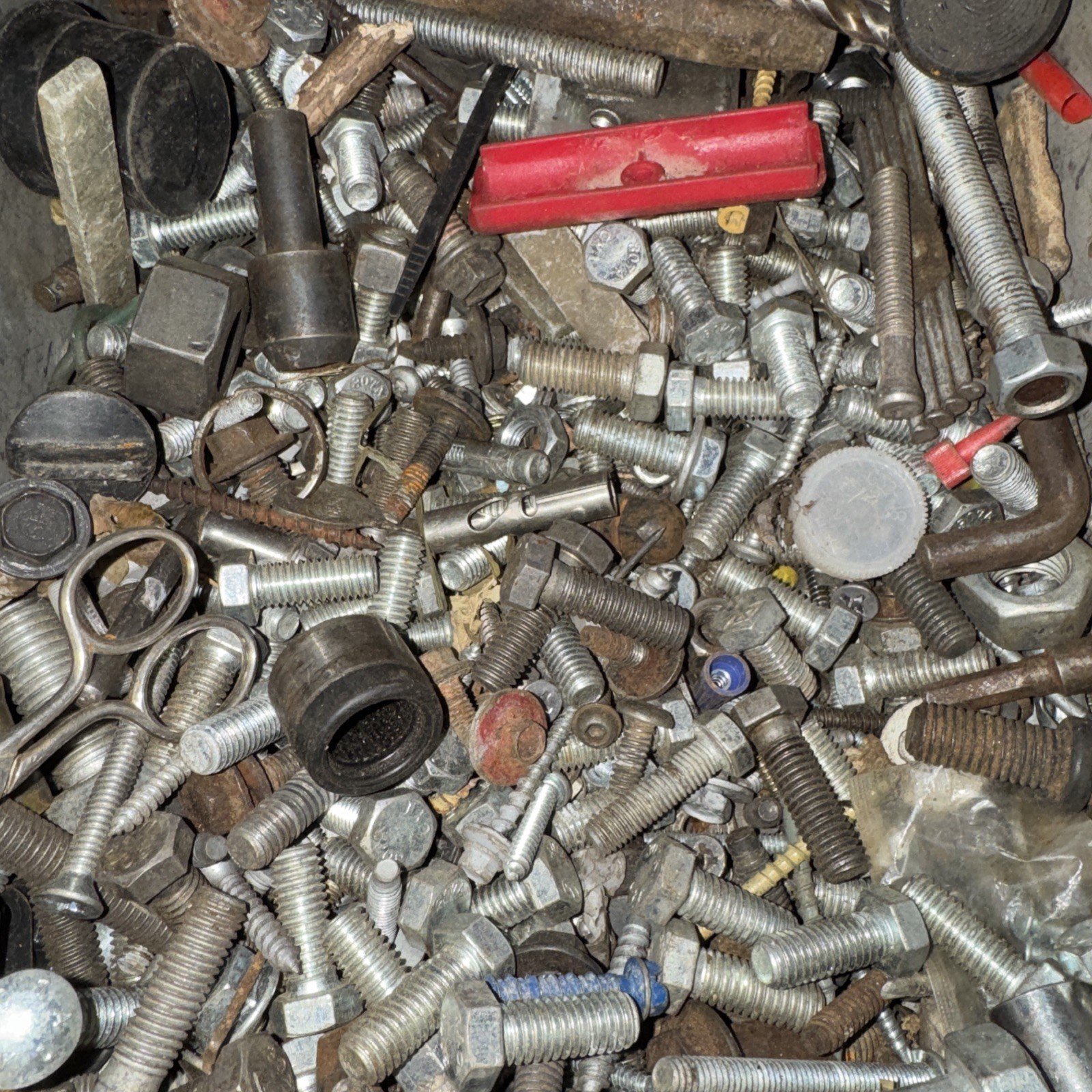 10 Lb Mixed Hardware Lot-Bolts, Screws, Nuts, Washers, Fasteners Assortment