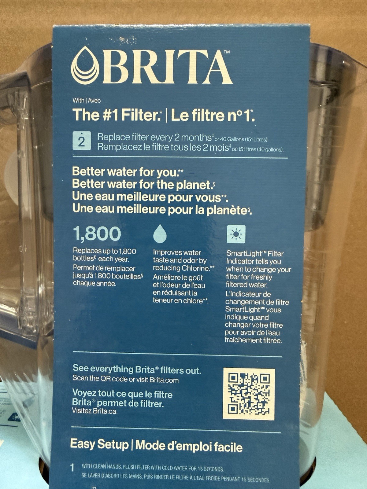 Brita Water Filter Pitcher 6 Cup with 1 Standard Filter, BPA Free – Blue