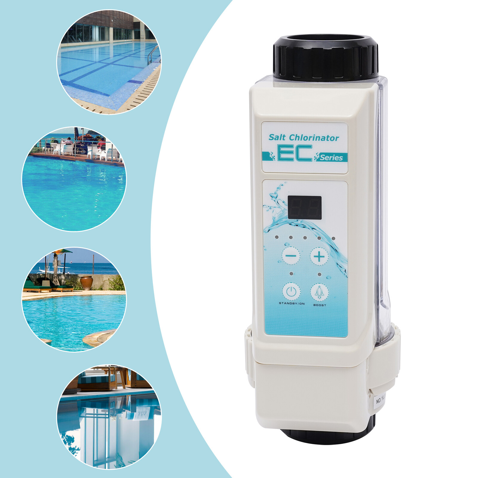 120W Salt Water Chlorine Generator LED Electrolytic Salt Disinfection Machine US