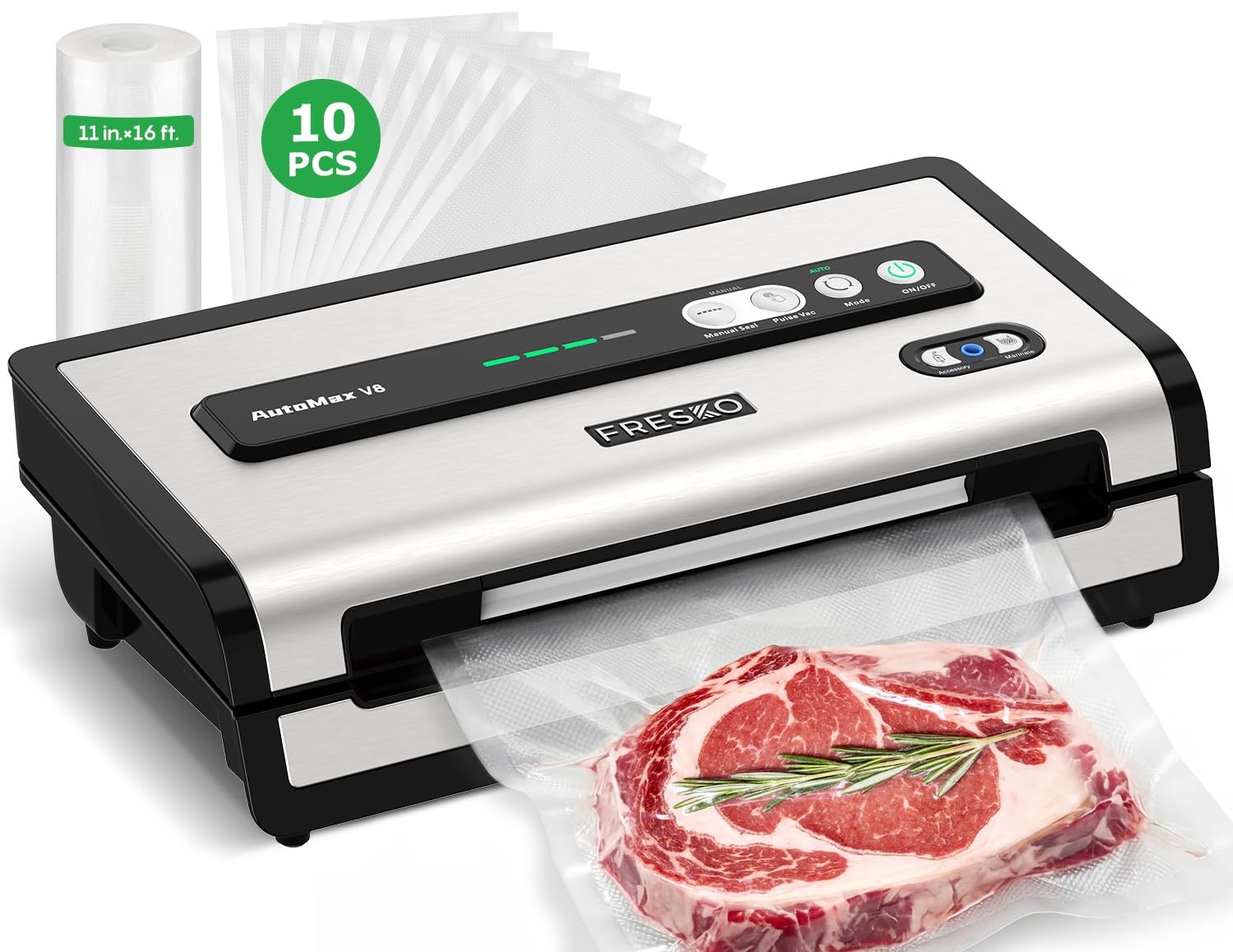 Automatic Vacuum Sealer for Food, Hands-Free Operation Food Sealer, Continuou…