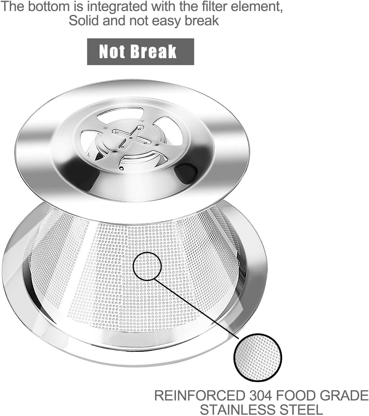Versatile Stainless Steel Coffee Maker – Reusable, Easy Clean, Ideal for Home