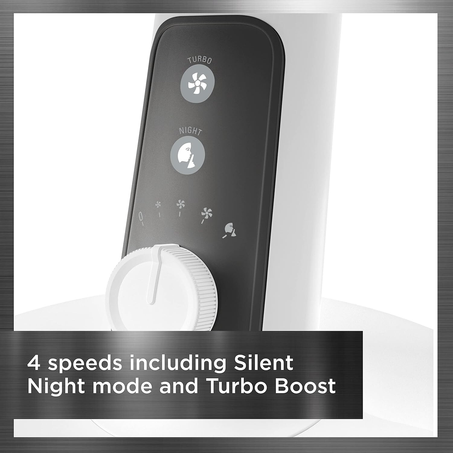 Rowenta Turbo Silence Table Fan 12 In. Ultra Quiet Oscillating Fan VU2730 White