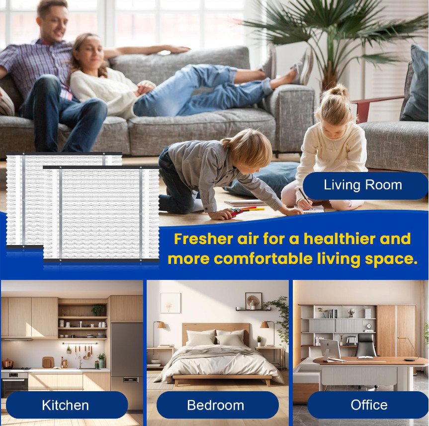1-4 Pack 410 Replacement Air Filter MERV 11 16x25x4 Whole House HVAC AirPurifier
