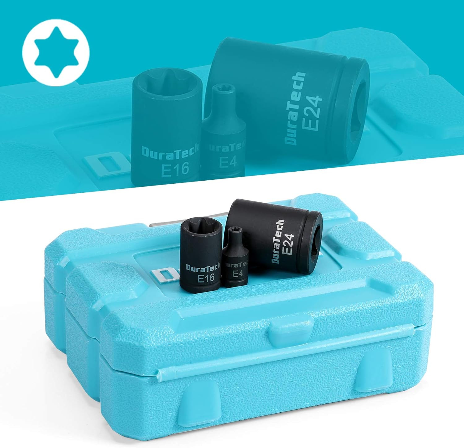 14-Piece External Star Impact Socket Set with Storage Case, E4 to E24,