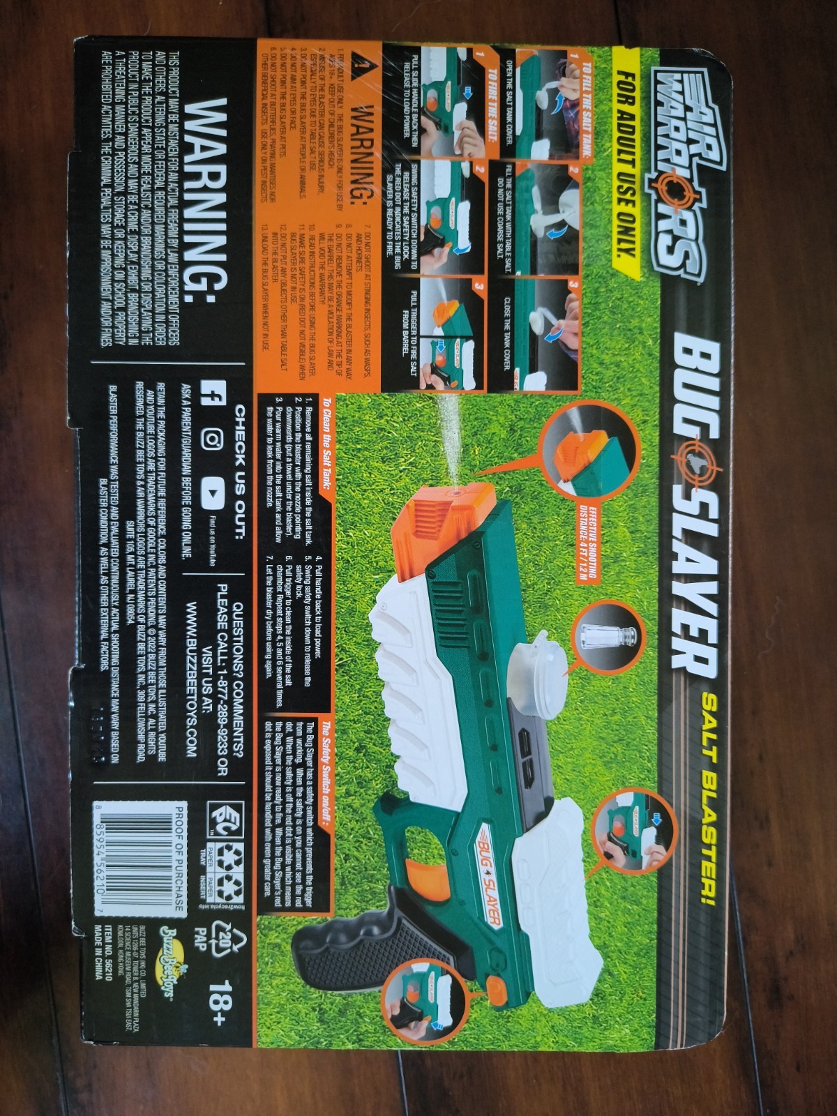Bug Slayer Salt Blaster Bug Killer Fly Stopper Pistol Gun with Safety