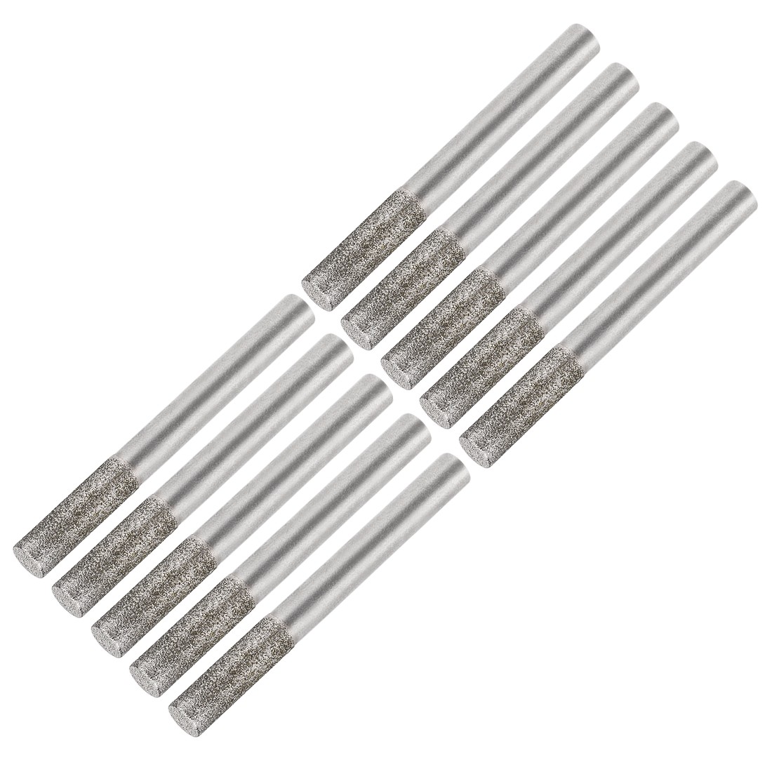 Diamond Burrs for Rotary Tool 1/4-Inch Shank 6mm Cylindrical 120 Grit 10Set