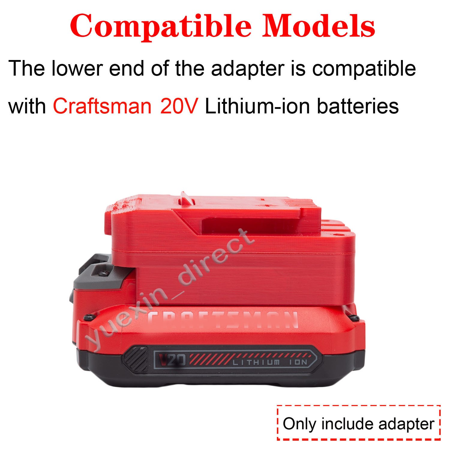 Adapter For Craftsman 20V V20 Lithium-ion Battery to for Bauer 20V Cordless Tool