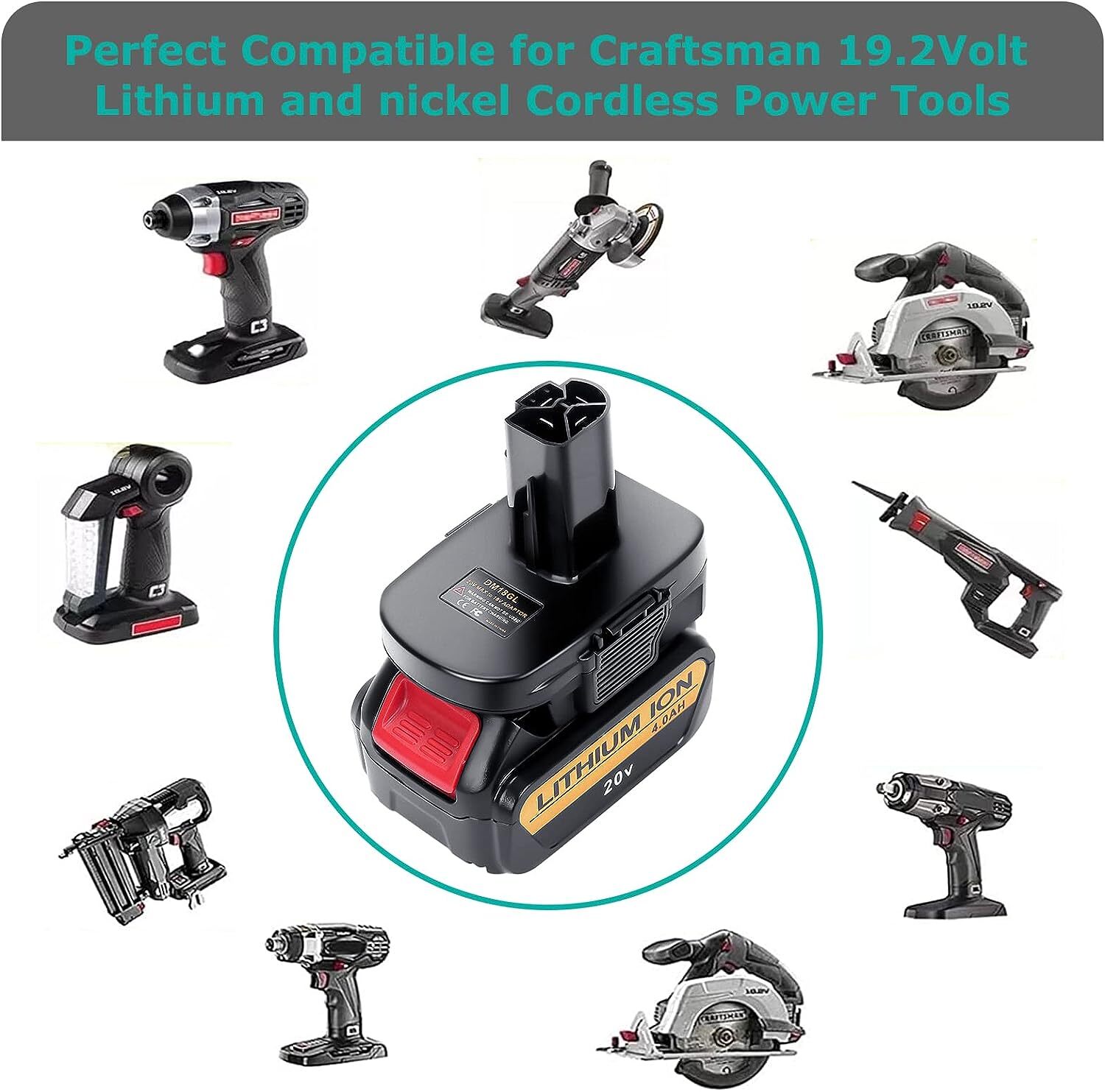 Battery Adapter For DEWALT For Milwaukee To For Craftsman 19.2V Tools USB Port