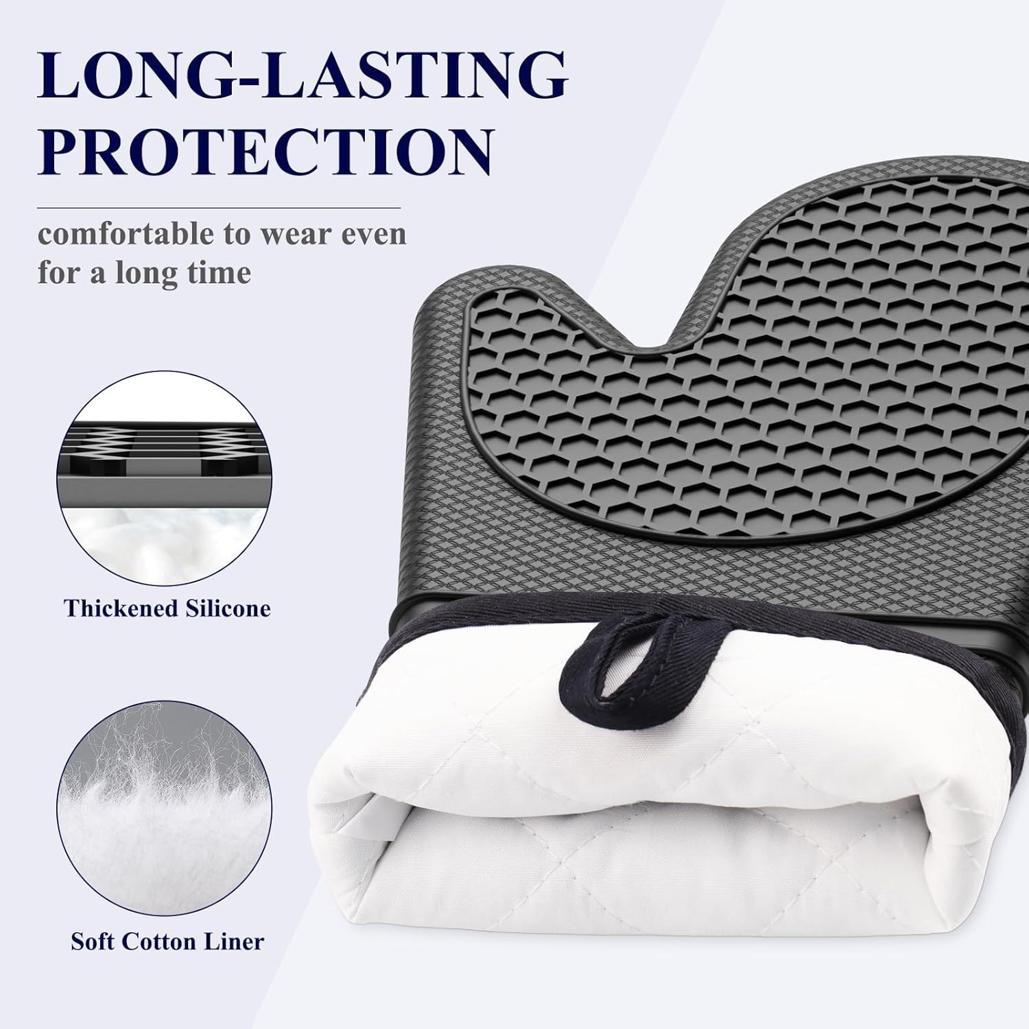 Silicone Oven Mitts Set of 2 – Heat Resistant, Non-Slip & Easy to Clean