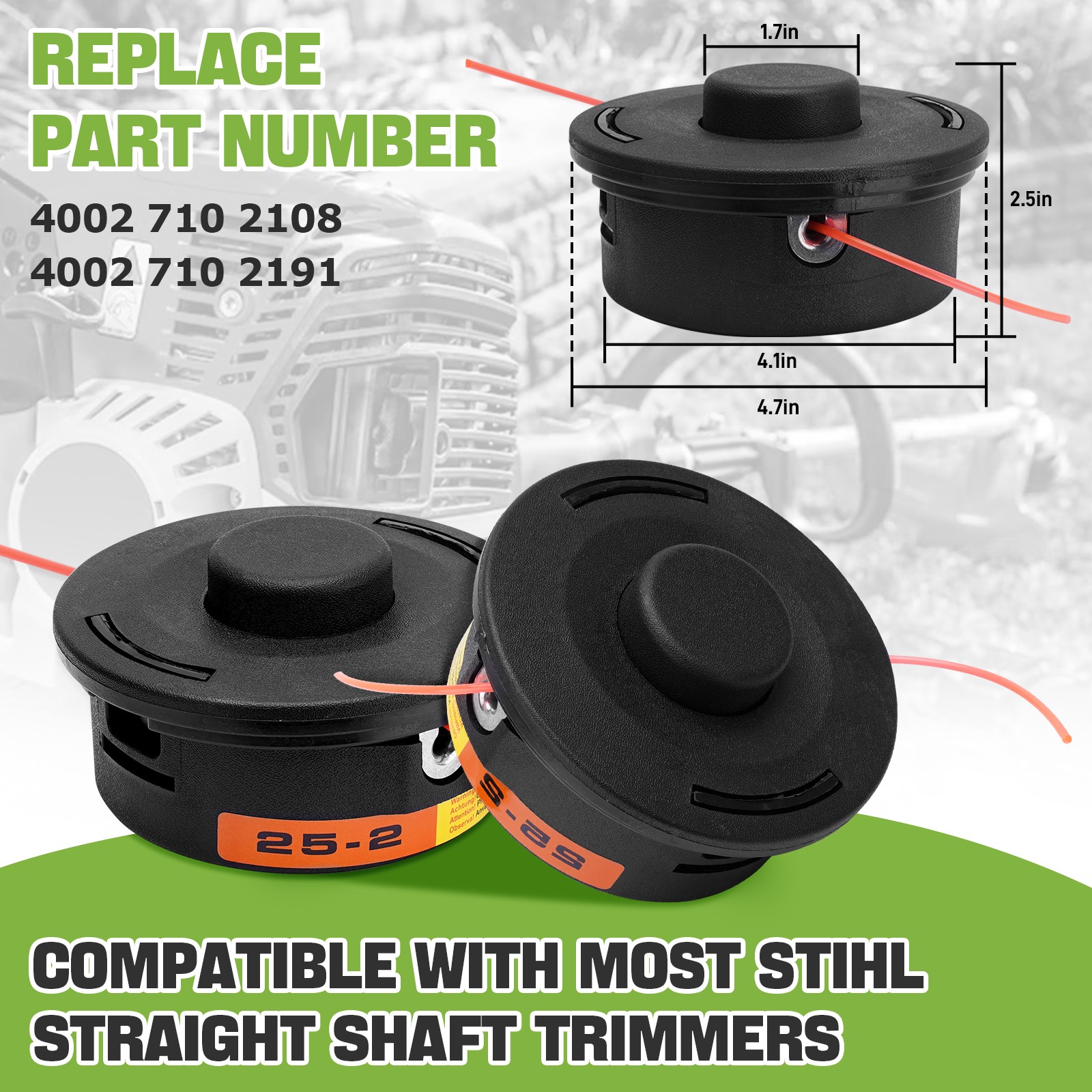 5-Pack 25-2 Trimmer Head For Stihl FS55 55R 56RC 85 90 90R 110 110RX 120 130 131