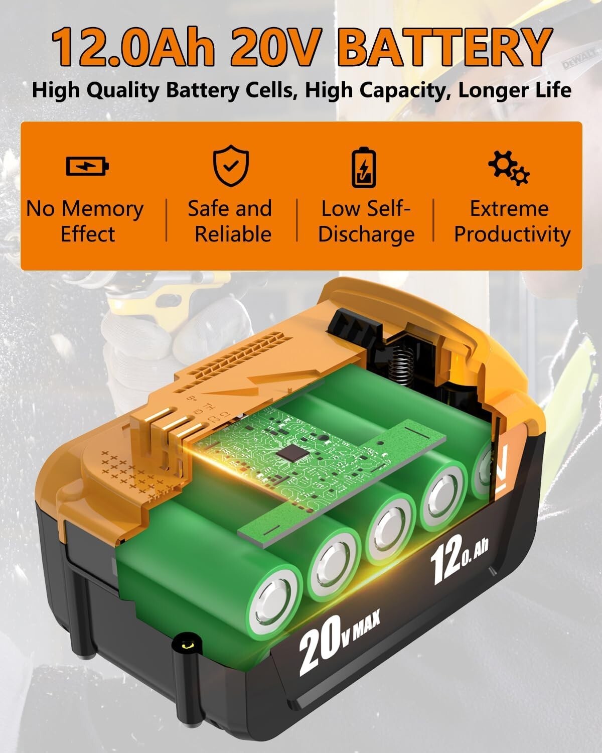 2PACK 10PACK For DeWALT DCB210-2 20V MAX XR 10.0 AH Lithium-Ion Battery DCB210