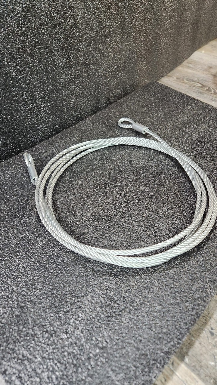 29ft Galvanized Wire Rope with Loop on 2 Sides, 1/8.in Thick