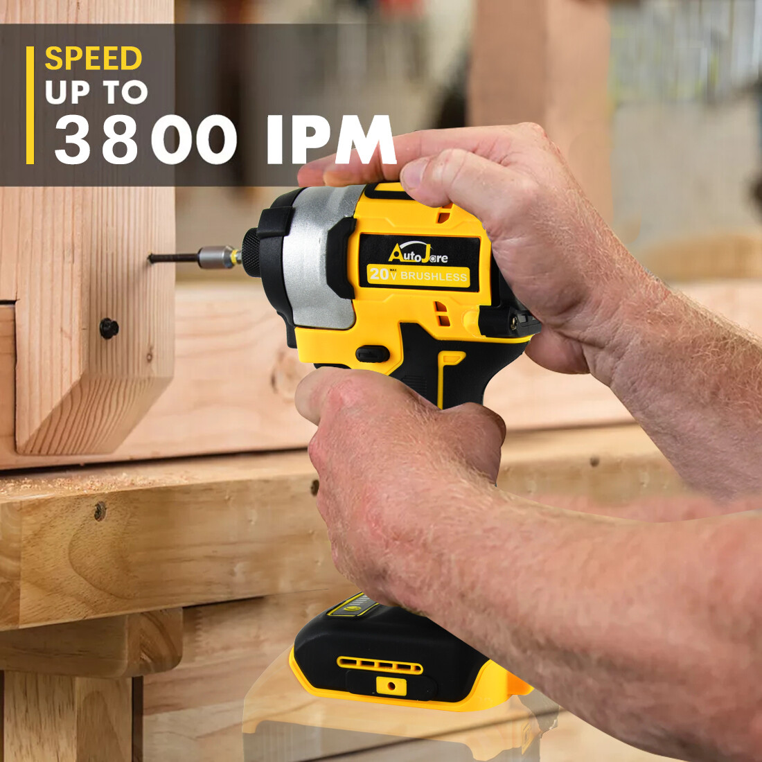 Brushless Cordless Impact Driver,for Dewalt 20V Max Battery,1/4″ Compact,4 Speed