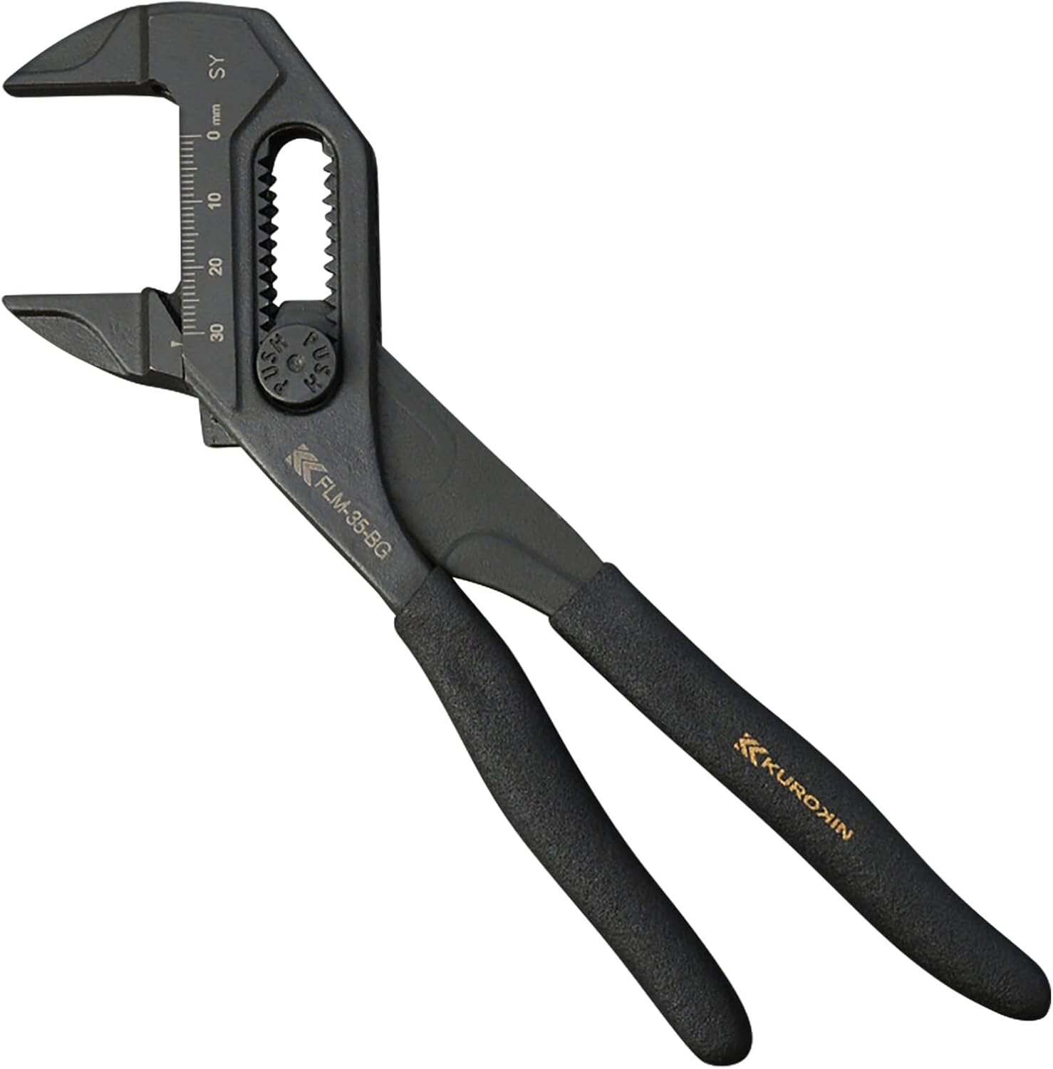 FUJIYA KUROKIN Adjustable Pliers FLM-35-BG Jaw Size 0~35mm Gold Black Taiwan