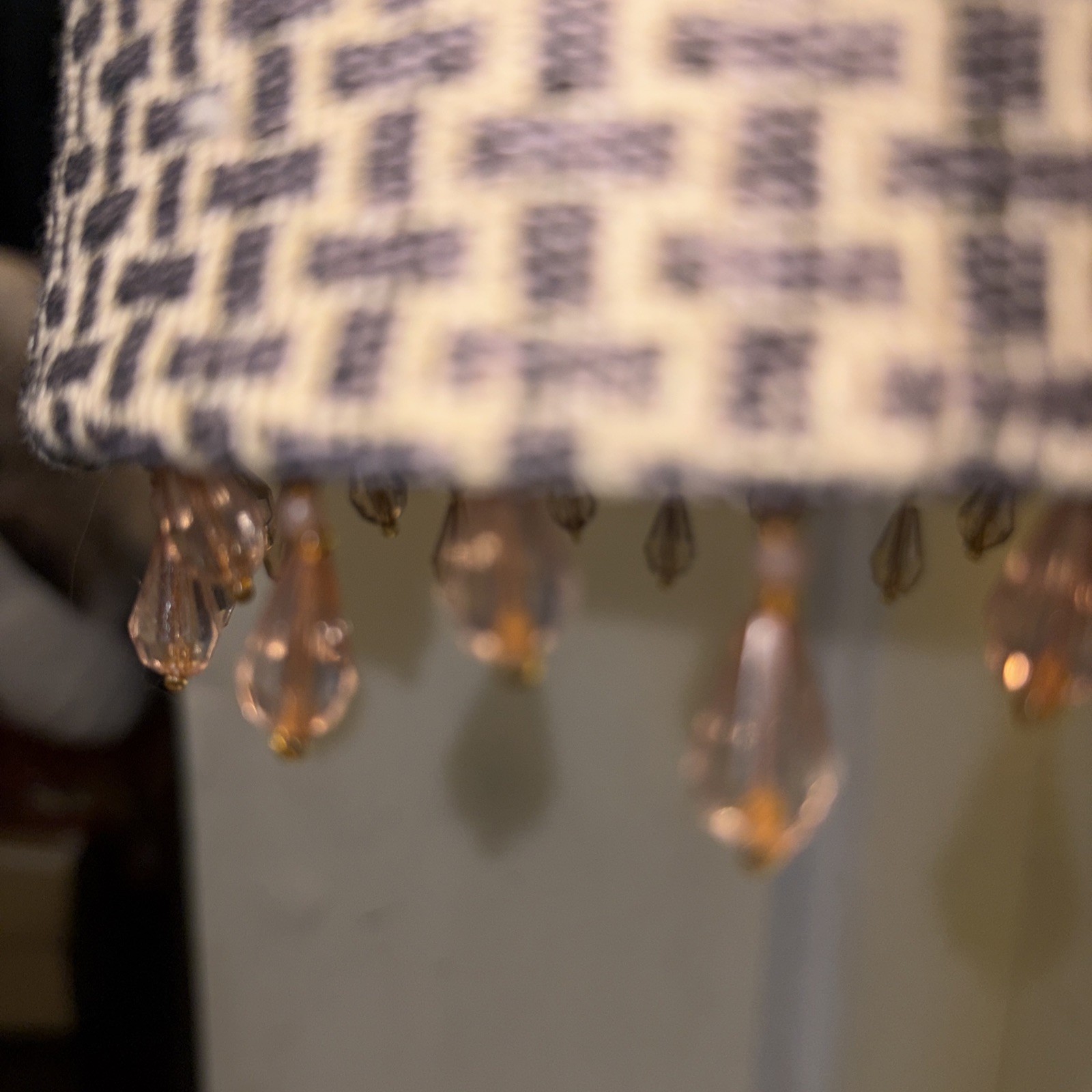 Atmospheric 22” Slender Buffet Table Lam & Ambient Beaded Dangling Shade