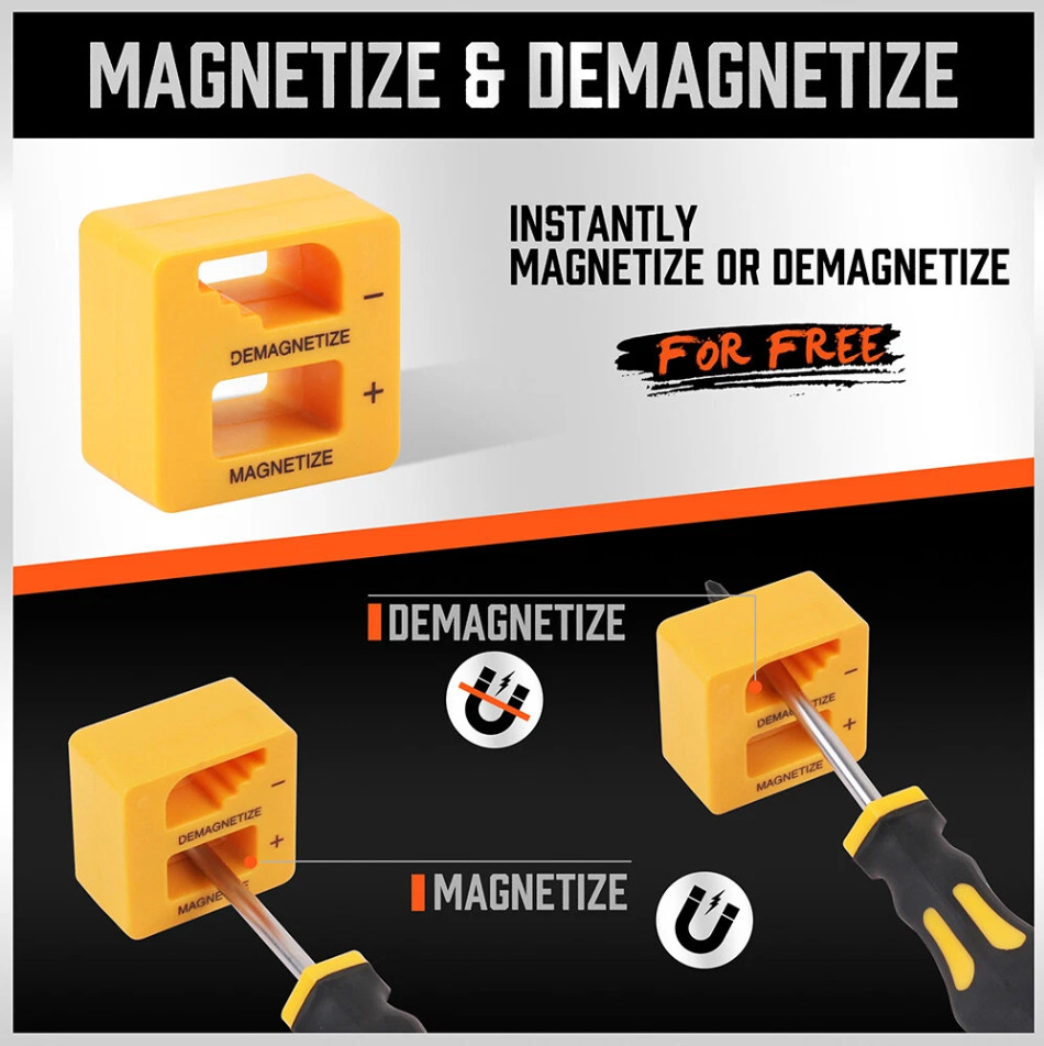 Magnetic Screwdriver Set 11-Pieces 5 Phillips 5 Flat Head Tips Magnetizer Tool