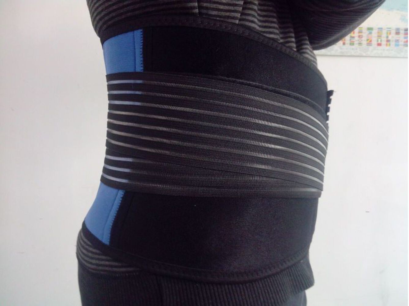 Deluxe double pull neoprene lumbar support belt lower back support brace exercis