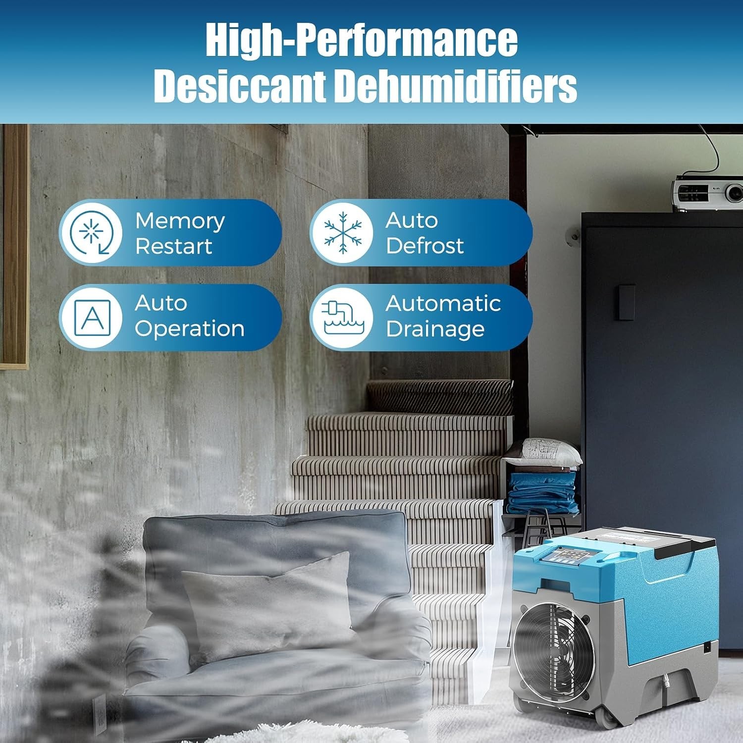 ARGENDON 180Pints Commercial Dehumidifier 2300 sq.ft Coverage with Pump