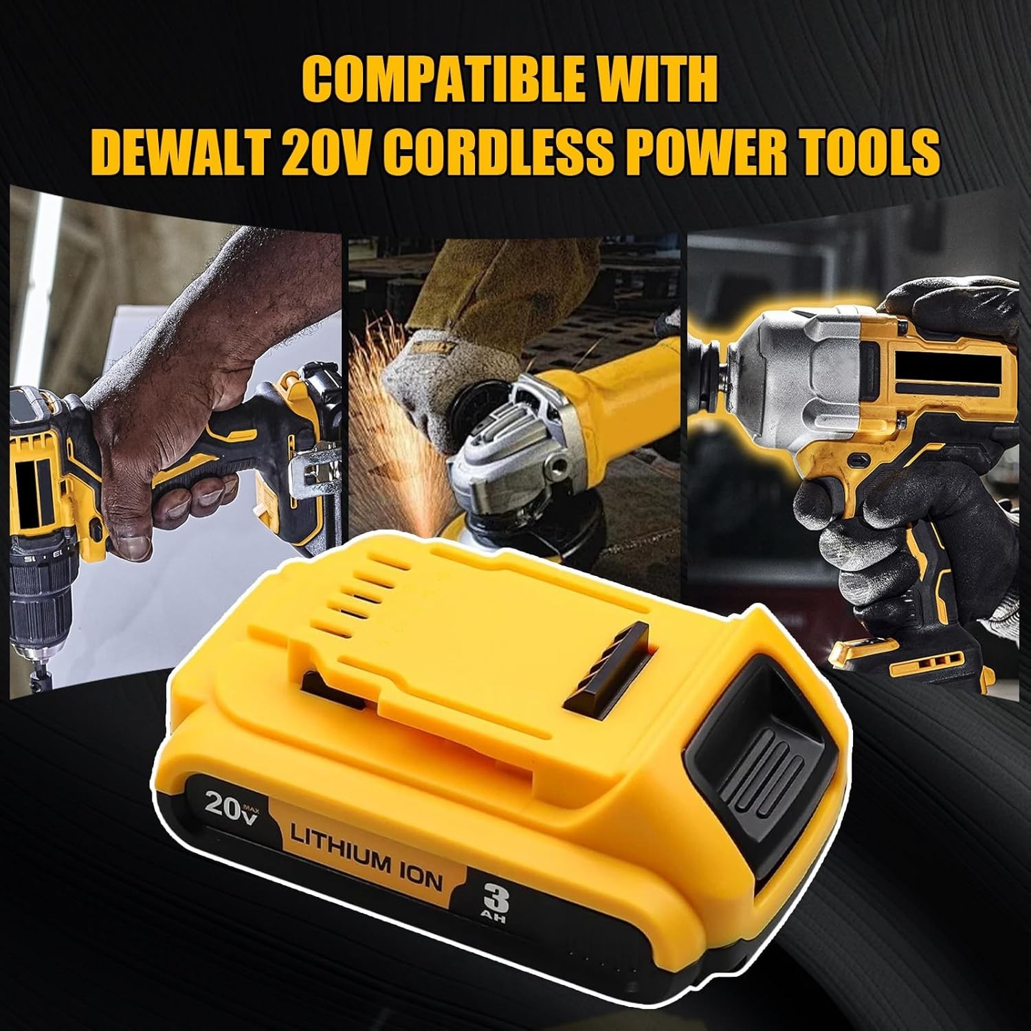 2Pack For DEWALT DCB207 20V 20Volt Max Lithium-Ion Compact Battery DCB203 DCB201