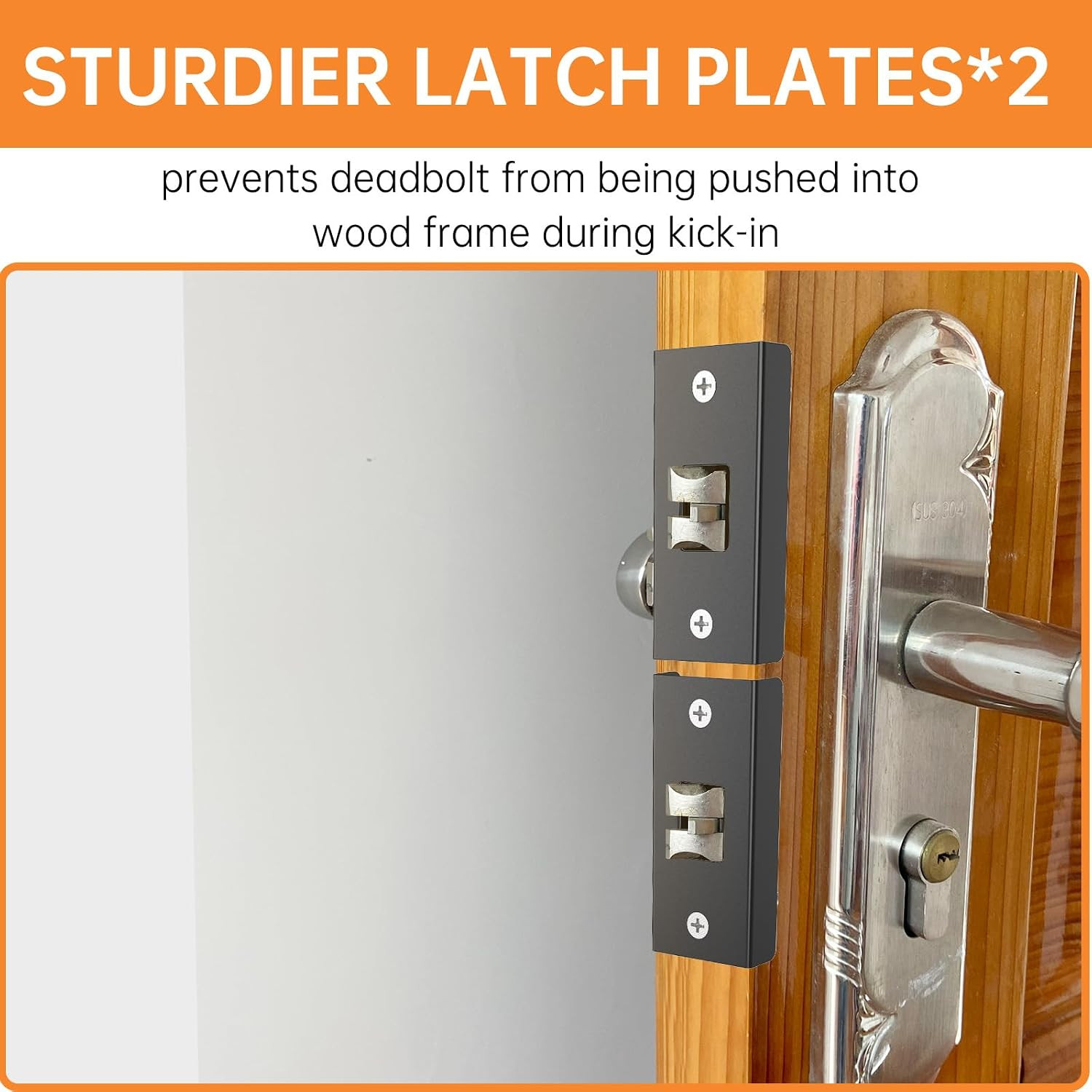 5-Piece Door Reinforcement Set for Jamb,Frame & Hinges Door Lock Security,Door J