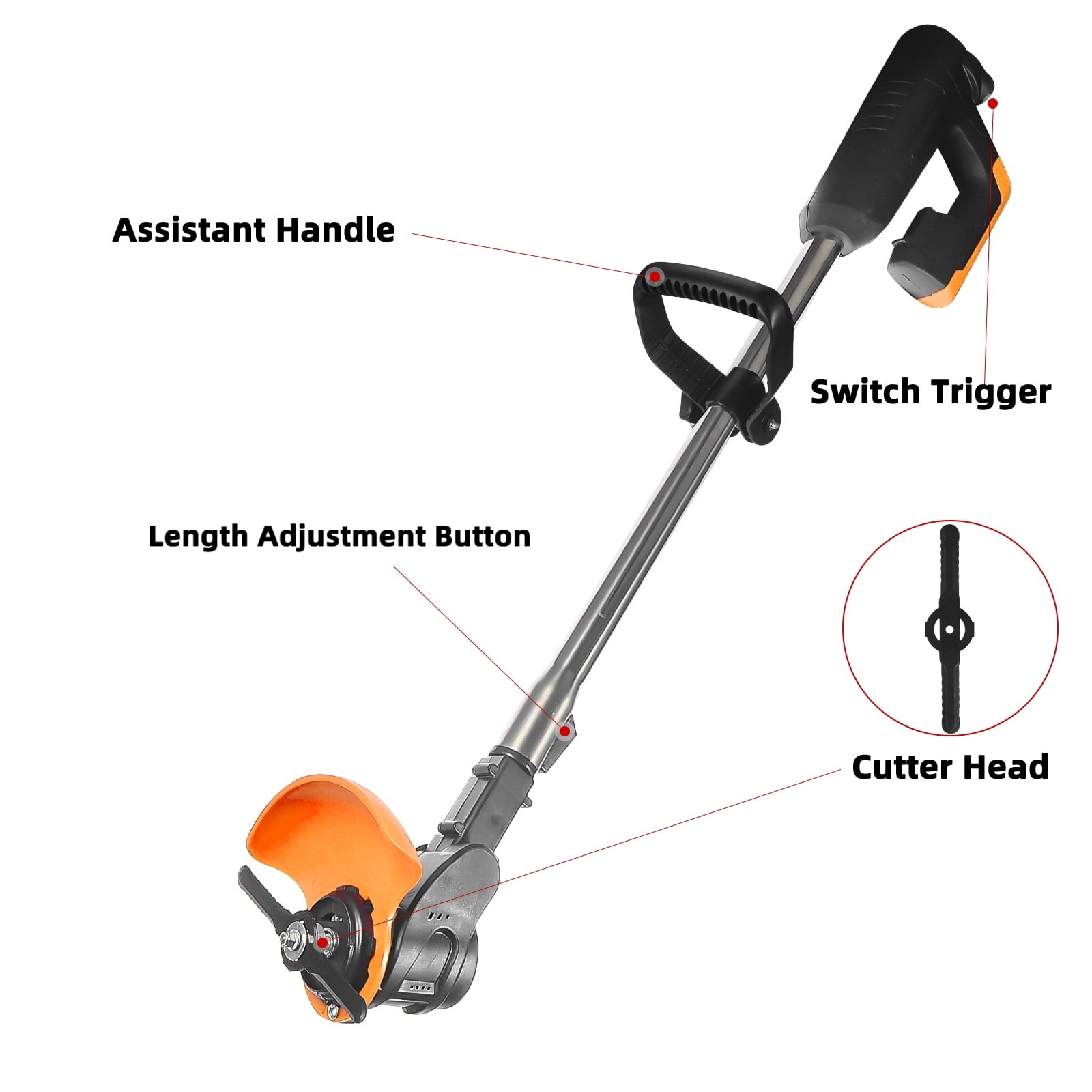 GPEH Weed Wacker Grass Trimmer, 24V Cordless Weedeater Lightweight Electric
