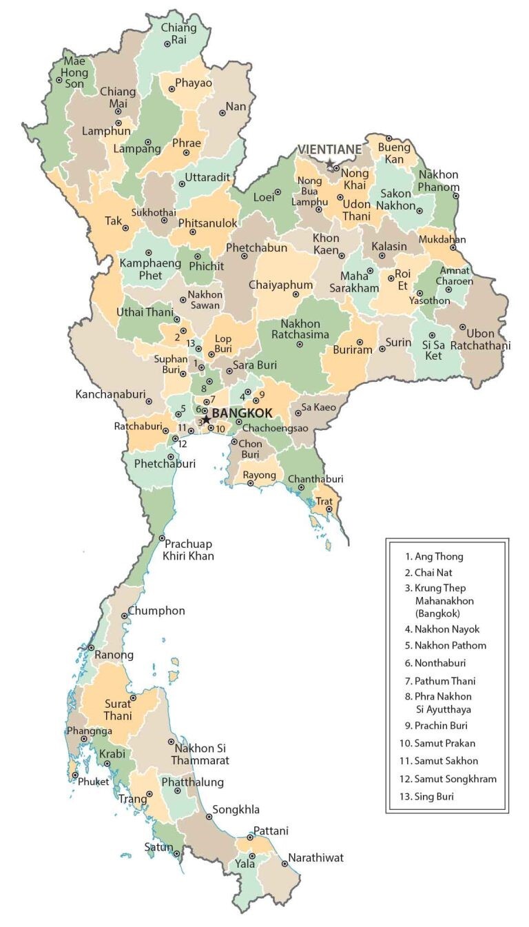 Thailand Province Map GLOSSY POSTER PICTURE PHOTO PRINT BANNER 13900