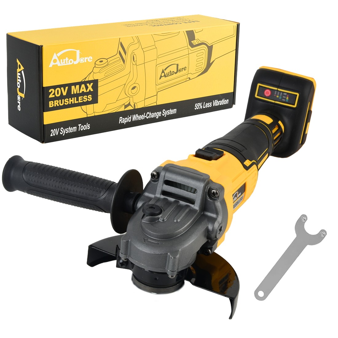 Cordless Brushless 125mm Angle Grinder Body Tool For Dewalt 20V Li-ion Battery