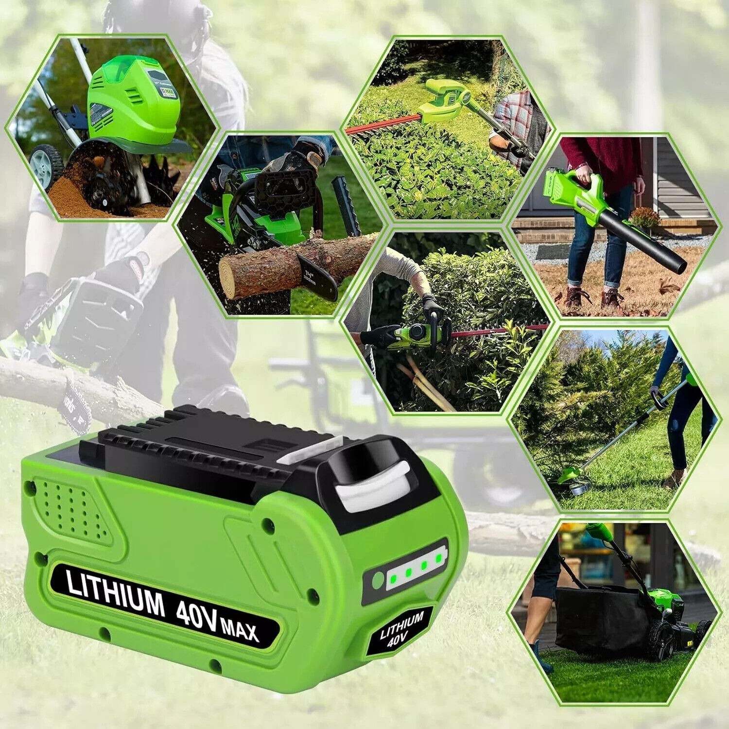 40V 5.0Ah For Greenworks G-MAX Lithium Battery 29472 29462 29252 20202 40 Volt
