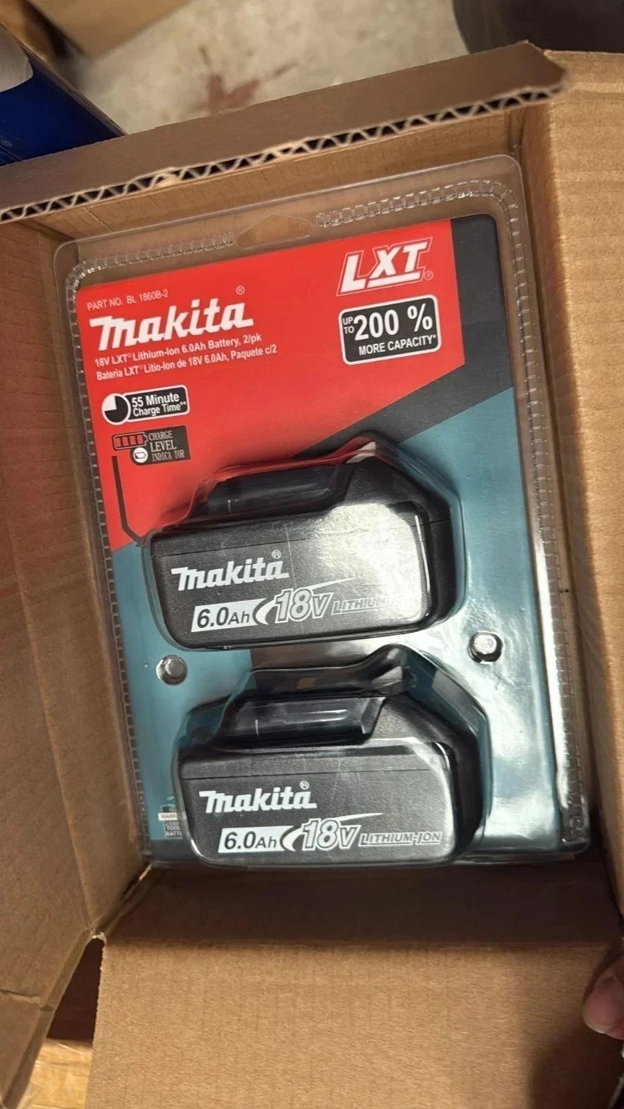 2 x Makita BL1860B-2 18V LXT Lithium-Ion 6.0 Ah Battery – NEW – USA SHIP