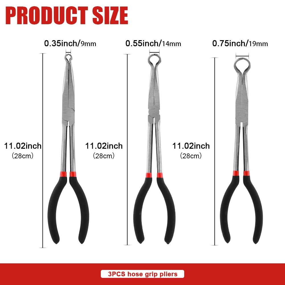 Kit de alicates para manguera de 11″, alcance de 0,35/0,55/0,75 pulgadas