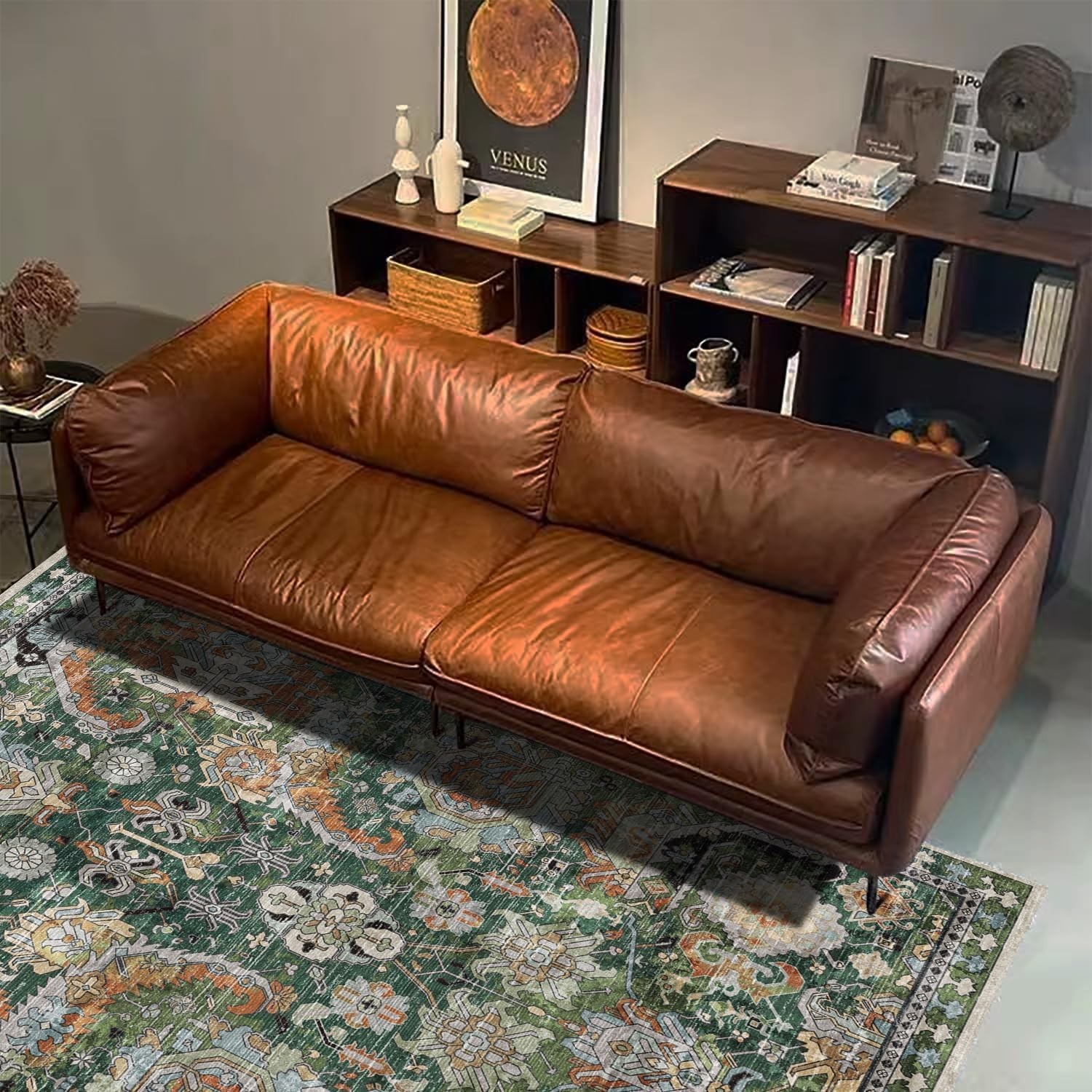 Durable Washable Area Rug 3′ x 5′ – Non-Slip & Vintage Elegance for Any Room