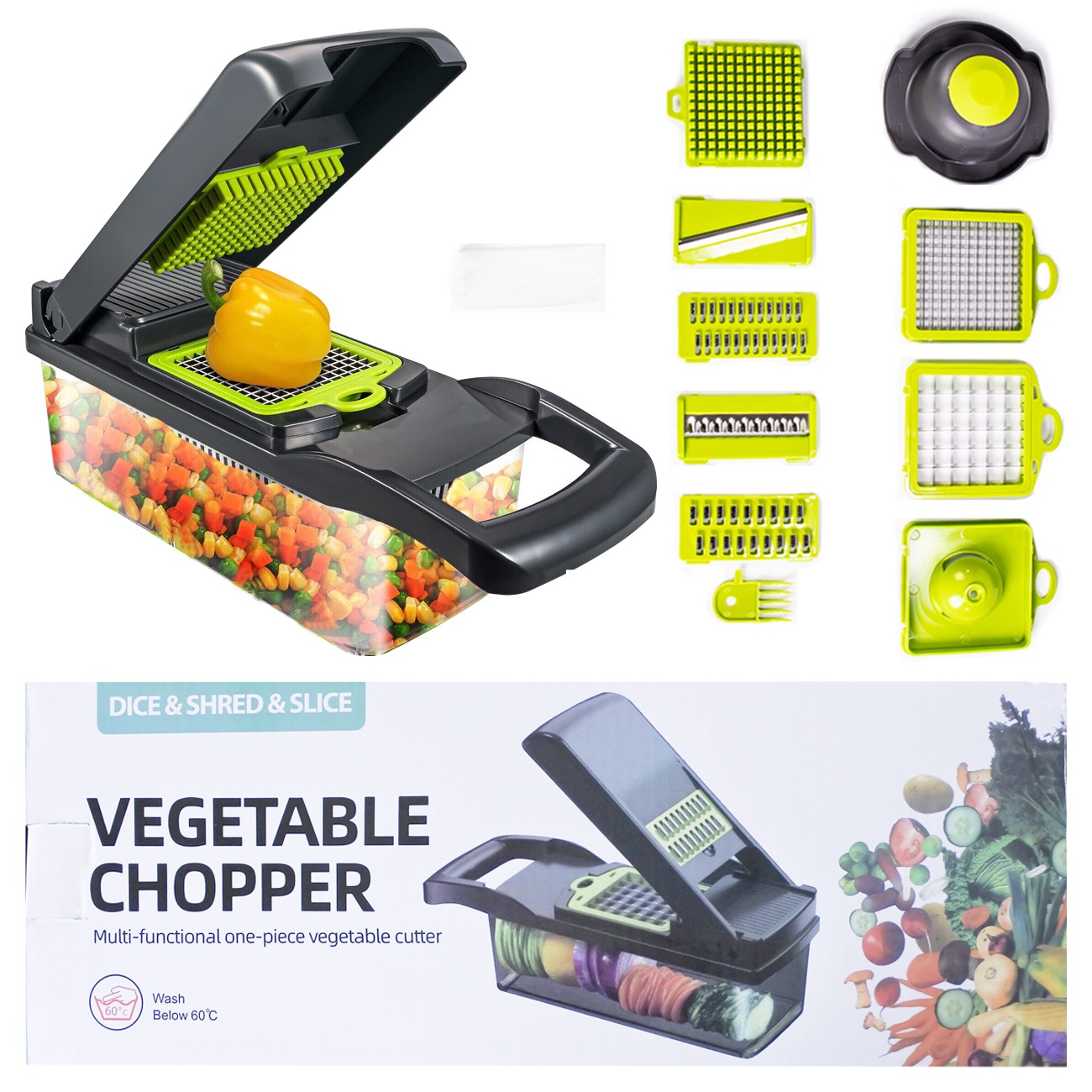 15 in 1 Food Salad Veggie Peelers Slicer Kitchen Vegetable Fruit Chopper Cutter